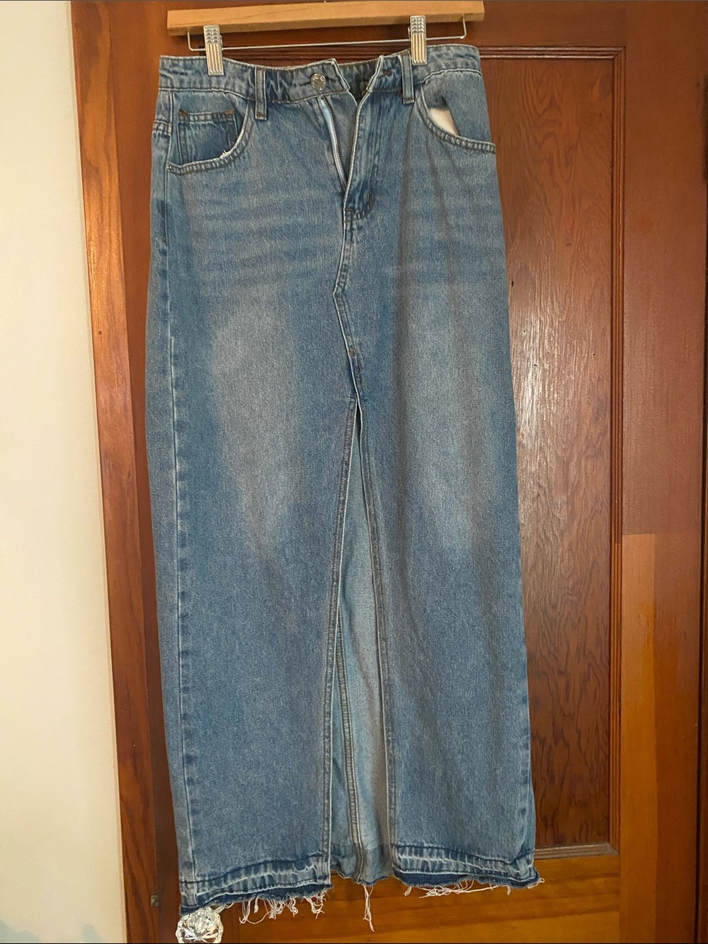 White Fox Boutique Light Blue Denim Skirt